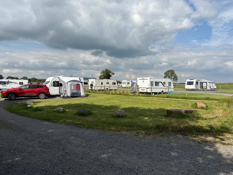 A fully occupied caravan site on a sunny day